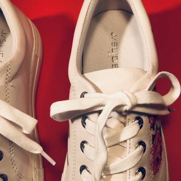 NIB J/Slides Leather Floral Sneakers - Picture 5 of 6